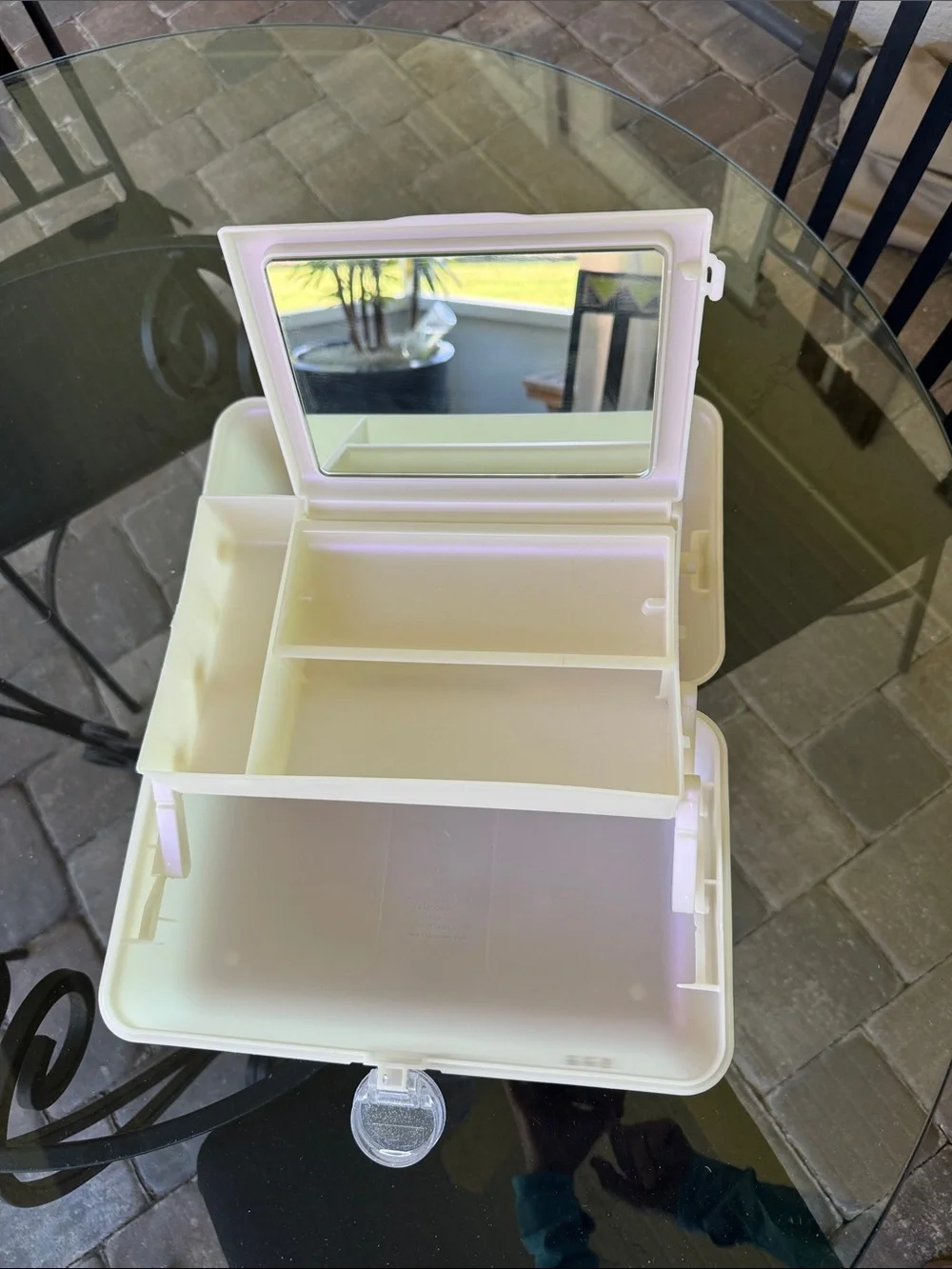 Caboodles Cream Cosmetic Case with Handle